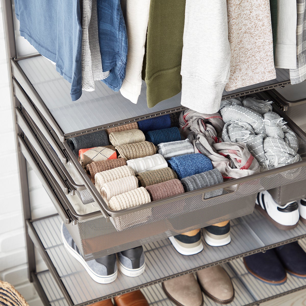 Elfa Classic 4' Graphite Closet The Container Store